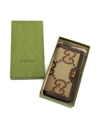 Gucci Long Wallet Bamboo Brown Beige