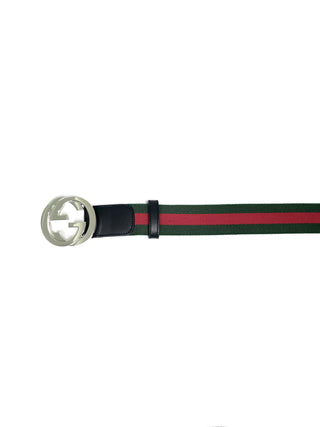 Gucci Classic Color Belt with Silver Blondie Buckle