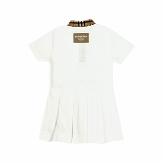 Burberry Classic Vintage Detailed White Polo Dress