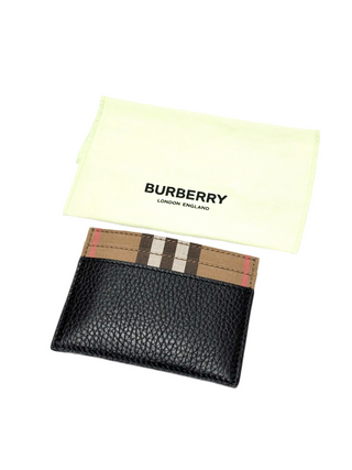 Burberry Classic Blk Beige Card Holder