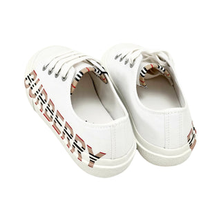 Burberry White Sneakers with Classic Colours Name Logo