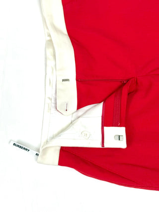Burberry Two Tone Red Tailored Trousers