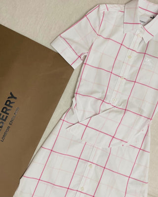 Burberry White Pink Caro Shirt Dress