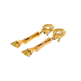 Burberry Gold Coated Horse Hoof Clip Earringd