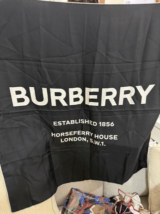 Burberry Black With white Print Logo Scarf