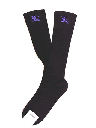 Burberry Wool socks with Horse Embroidery in Black