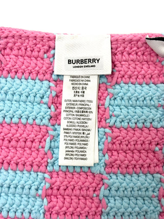 Burberry Pink Blue Classic Caro Knitted Bikini