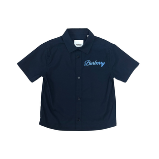Burberry Navy Blue Embroidered Logo Shirt