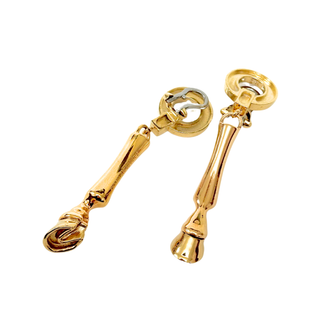 Burberry Gold Coated Horse Hoof Clip Earringd