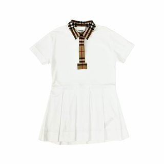 Burberry Classic Vintage Detailed White Polo Dress