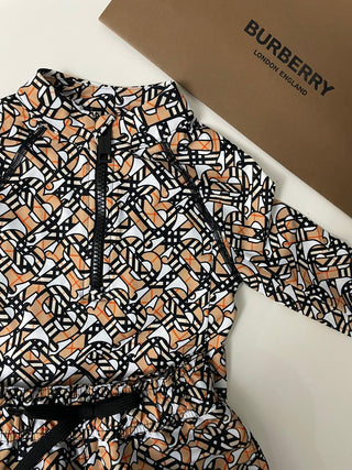 Burberry Beige TB Logo Long Sleevee Swim Shirt