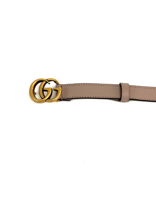 Gucci Leather Belt With GG Gold Buckle