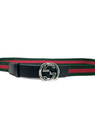 Gucci Classic Color Belt with Silver Blondie Buckle
