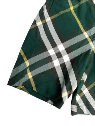Burberry Green Classic Caro Patch Cotton Elastic Waist Shorts
