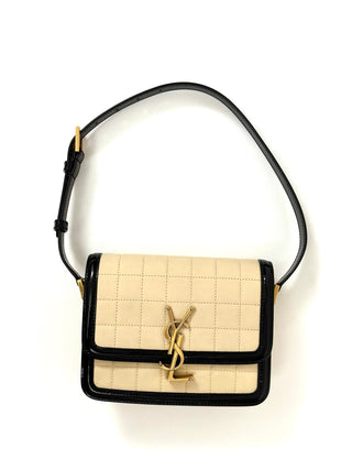 Saint Laurent Small Solferino Satchel Bag in Beige