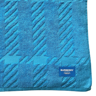 Burberry Blue Big Size Beach Towel with Name Logo Patch