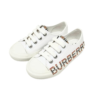 Burberry White Sneakers with Classic Colours Name Logo