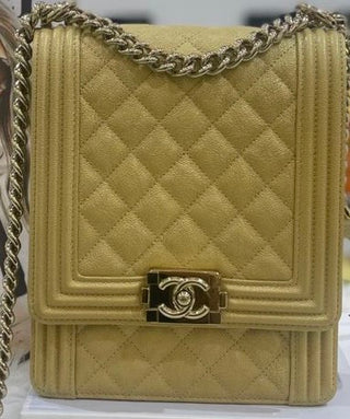 Chanel North South Flap Boy Yellow