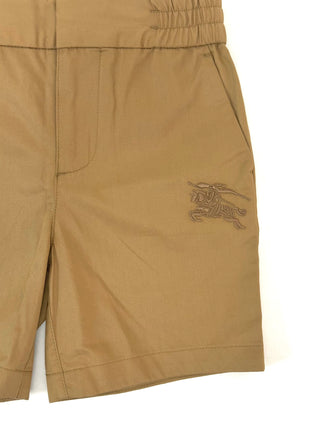 Burberry Beige Shorts with Horse Logo Embroidered
