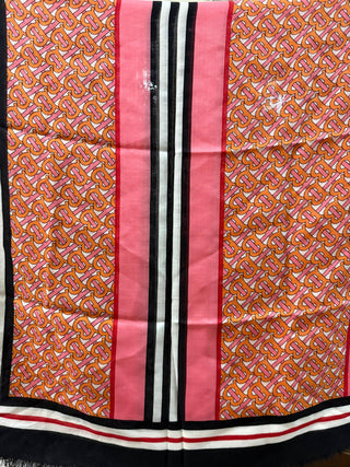 Burberry TB Logo Black Orange Scarf