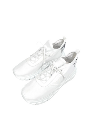Prada White Triangle Logo Sneakers