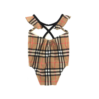 Burberry Classic Vintage Design Ruffle Arm Swimsuit