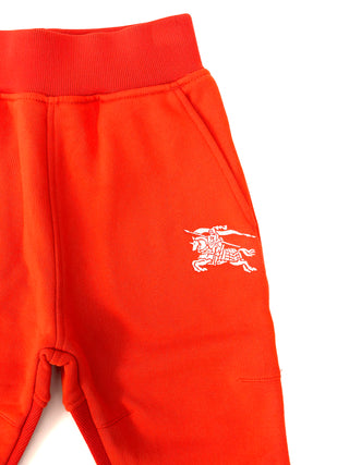 Burberry Orange Jogger Trousers with White Horse Logo