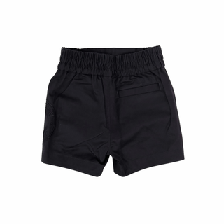 Burberry Black Round Embroidery Brand Logo Shorts