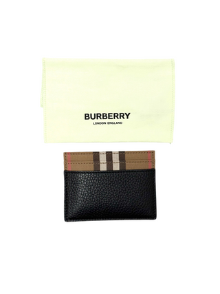 Burberry Classic Blk Beige Card Holder