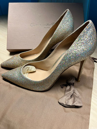 Gianvito Rossi Gold Glitter Heels