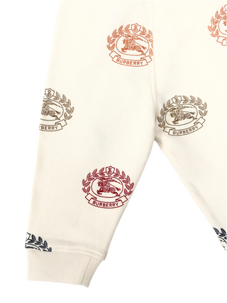 Burberry Beige Jogger Pants with Colourful round Brand Logo