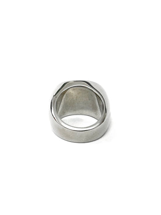 Burberry Palladium Plated Vintage Logo Ring