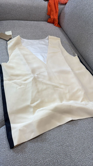 Burberry Cream V Neck Top