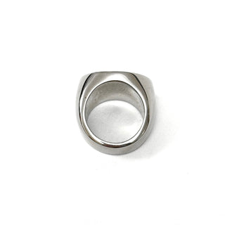 Burberry Palladium Plated Vintage Logo Ring