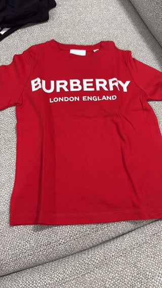 Burberry Red with White Logo Print