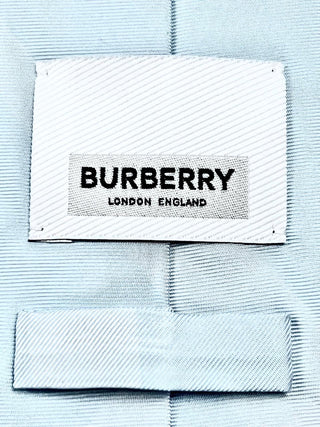 Burberry Silk Tie in Baby Blue Caro Patch