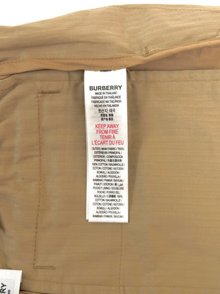 Burberry Beige Shorts with Horse Logo Embroidered