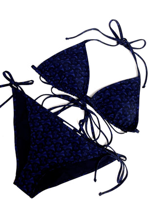 Burberry Dark Blue TB Logo Padded Bikini