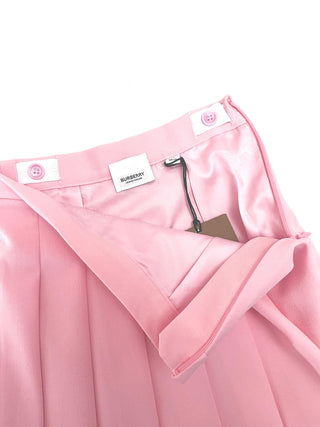 Burberry Baby Pink Plissee Skirt with Horse Embroidery