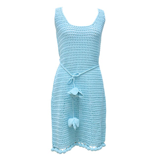 Burberry Turquoise Blue Knitted Dress