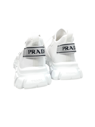 Prada White Triangle Logo Sneakers