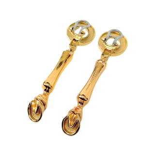 Burberry Gold Coated Horse Hoof Clip Earringd