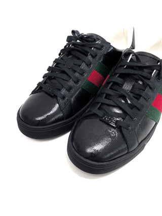 Gucci Black GG Shiny Sneakers