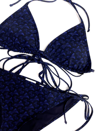 Burberry Dark Blue TB Logo Padded Bikini