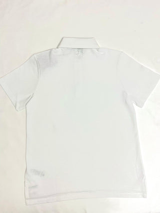 Burberry White Polo Shirt with Branded Gold Button and Horse Embroidery in the back
