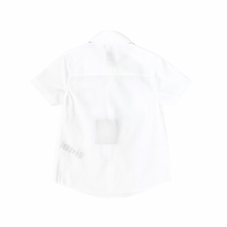 Burberry White Round Logo Classic Collar Shirt