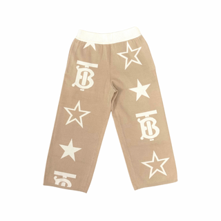Burberry Beige TB Logo Stars Wool Trousers