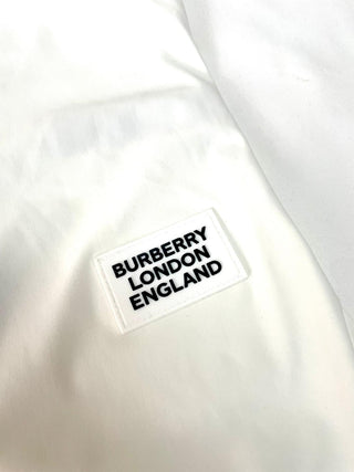 Burberry White Swimsuit with Brand Logo Patch