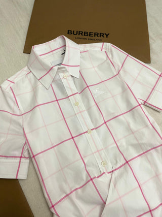 Burberry White Pink Caro Shirt Dress