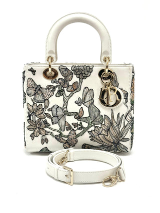 Lady Dior Medium Mexico Motif Microbead Embroidered Multicolor